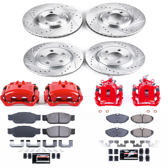 PowerStop Z23 Daily Driver Carbon-Fiber Ceramic Pads Drilled & Slotted Rotor & C