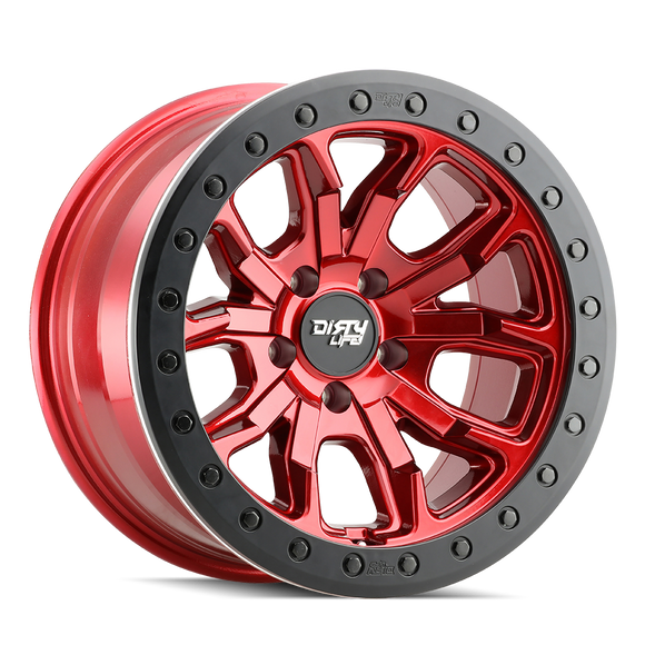 17x9 Dirty Life DT-1 Crimson Candy Red 5x127 ET-12 CB78.1 Wheel Rim