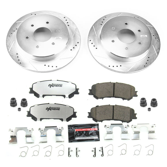PowerStop Z36 Carbon-Fiber Ceramic Brake Pad with Drilled and Slotted Rotor Kit