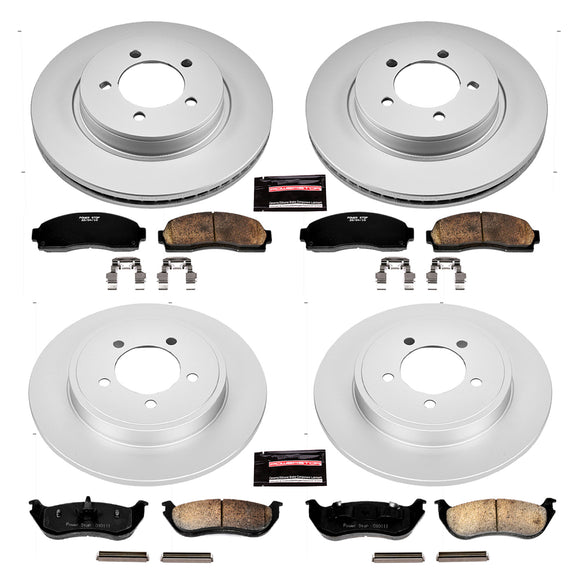 PowerStop Genuine Geomet Coated Rotor and Low-Dust Ceramic Brake Pad Kit