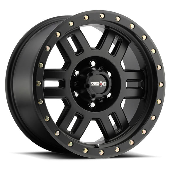 18x9 Vision 398 Manx Matte Black Wheel 6x139.7 ET18 CB106.2