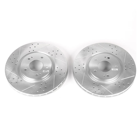 PowerStop Evolution Drilled Slotted Rotors Pair Front For Mitsubishi Lancer
