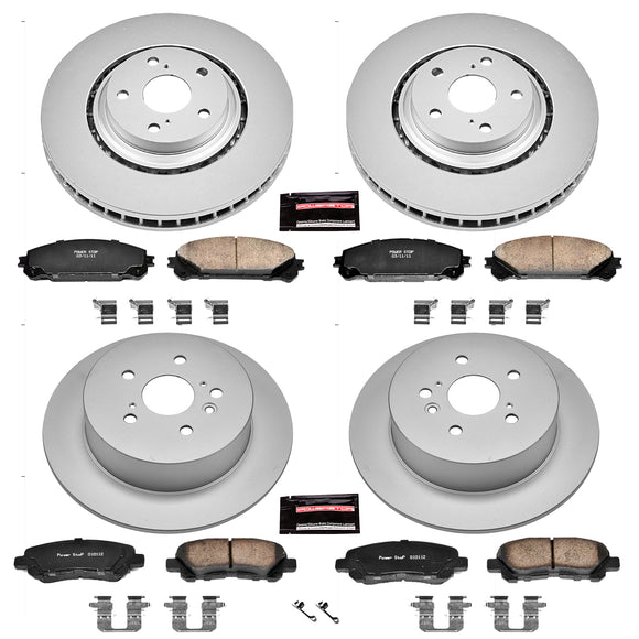 PowerStop Genuine Geomet Coated Rotor and Low-Dust Ceramic Brake Pad Kit