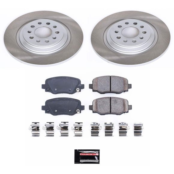 PowerStop Semi-Coated Rotor and Low-Dust Ceramic Brake Pad Kit
