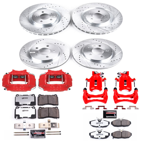 PowerStop Z26 Street Performance Ceramic Brake Pad, Drilled Slotted Rotor, and C