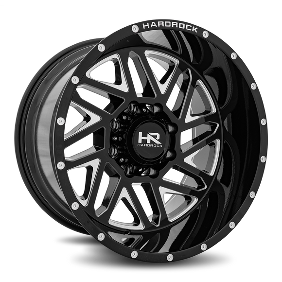 20x12 Hardrock Bones XPosed Gloss Black Milled 5x150 ET-44 wheel/rim