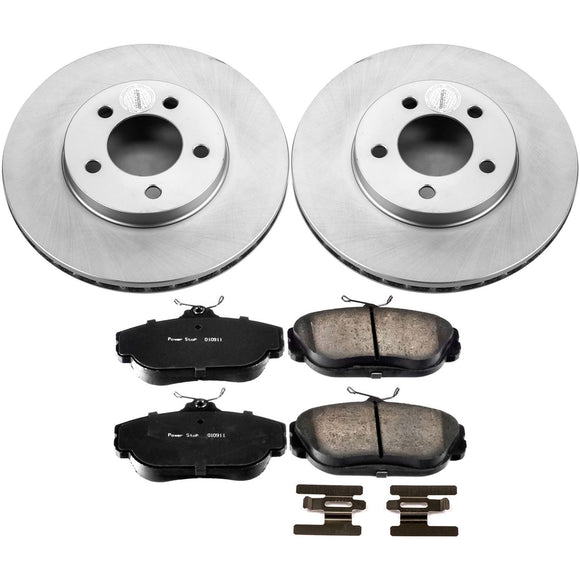 PowerStop Genuine Geomet Coated Rotor and Low-Dust Ceramic Brake Pad Kit