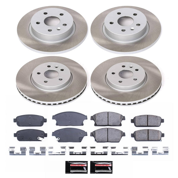 PowerStop Semi-Coated Rotor and Low-Dust Ceramic Brake Pad Kit