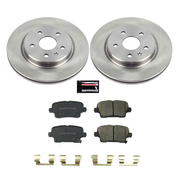 PowerStop OE Stock Replacement Low-Dust Ceramic Brake Pad and Rotor Kit