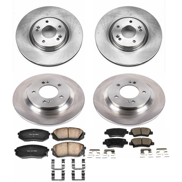 PowerStop OE Stock Replacement Low-Dust Ceramic Brake Pad and Rotor Kit