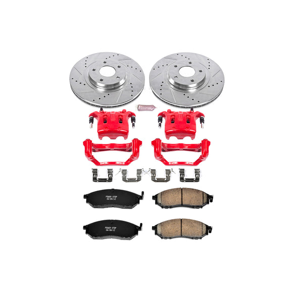 PowerStop Z23 Daily Driver Carbon-Fiber Ceramic Pads Drilled & Slotted Rotor & C