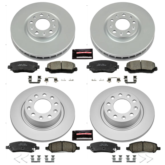 PowerStop Genuine Geomet Coated Rotor and Low-Dust Ceramic Brake Pad Kit