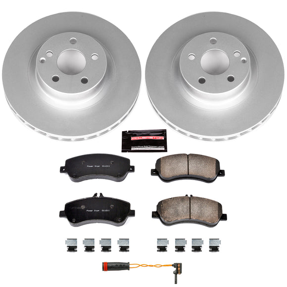 PowerStop Genuine Geomet Coated Rotor and Carbon-Fiber Ceramic Brake Pad Kit