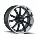 18x8 Ridler 650 Matte Black/Polished Lip Wheel/Rim 5x127 5-127 18-8 ET0
