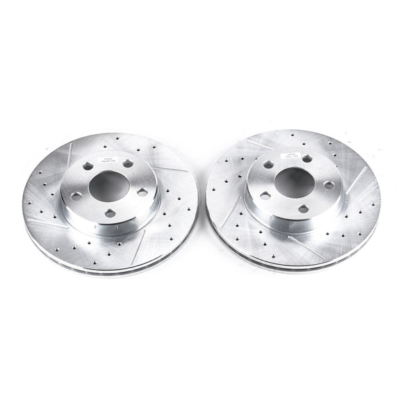 PowerStop Evolution Drilled Slotted Rotors Pair Front For Buick Skylark