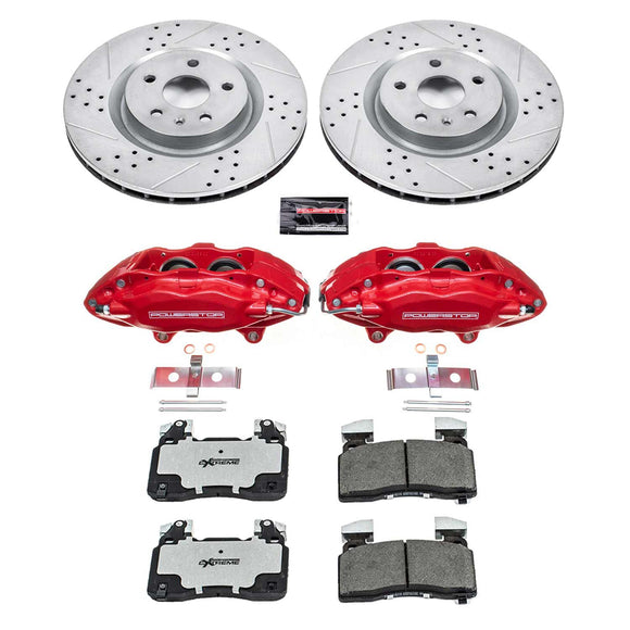 PowerStop Z26 Street Performance Ceramic Brake Pad, Drilled Slotted Rotor, and C
