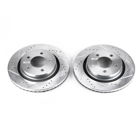 PowerStop Evolution Drilled Slotted Rotors Pair Front For Chrysler 300M