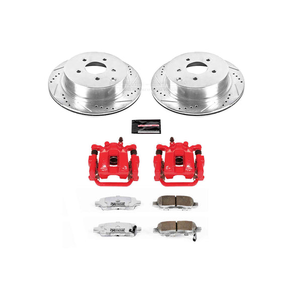 PowerStop Z26 Street Performance Ceramic Brake Pad, Drilled Slotted Rotor, and C