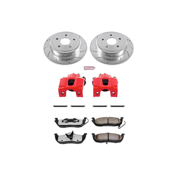 PowerStop Z36 Truck and SUV Ceramic Brake Pad, Drilled & Slotted Rotor, and Cali