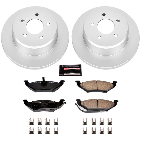 PowerStop Genuine Geomet Coated Rotor and Low-Dust Ceramic Brake Pad Kit