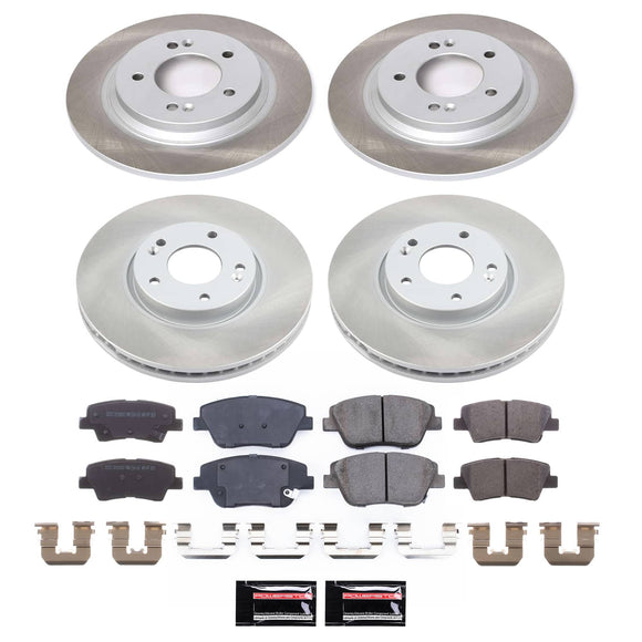 PowerStop Semi-Coated Rotor and Low-Dust Ceramic Brake Pad Kit