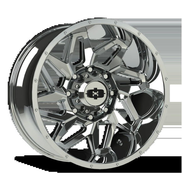 20x10 Vision 361 Spyder Chrome Wheel 8x180 ET-25 CB124.2
