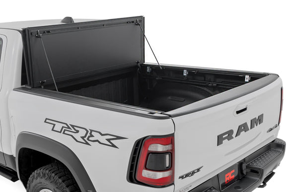 Rough Country Hard Tri-Fold Flip Up Bed Cover Ram 1500 19-23 1500 TRX 21-23
