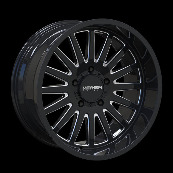 22x12 Mayhem Utopia Gloss Black Milled 8x170 ET-44 CB125.2 Wheel Rim