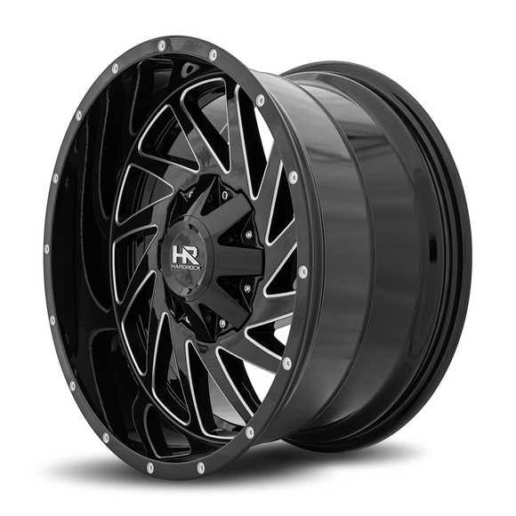 20x10 Hardrock Crusher Gloss Black Milled 8x170 ET-19 wheel/rim