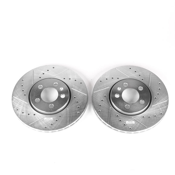 PowerStop Evolution Drilled Slotted Rotors Pair Front For Volkswagen Jetta