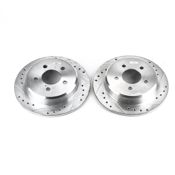 PowerStop Evolution Drilled Slotted Rotors Pair Rear For Ford Explorer