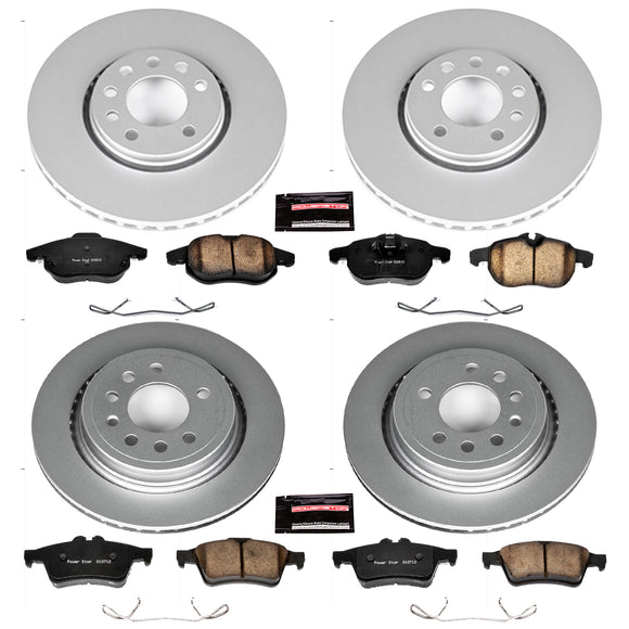 PowerStop Genuine Geomet Coated Rotor and Carbon-Fiber Ceramic Brake Pad Kit
