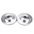 PowerStop Evolution Drilled Slotted Rotors Pair Front For BMW 335xi