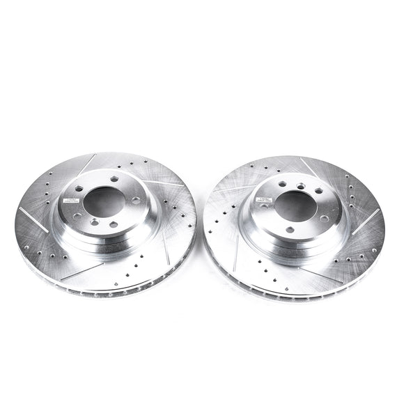 PowerStop Evolution Drilled Slotted Rotors Pair Front For BMW 335xi