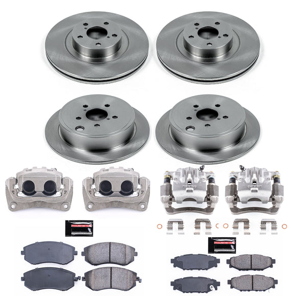 PowerStop OE Stock Replacement Low-Dust Ceramic Brake Pad, Rotor and Caliper Kit