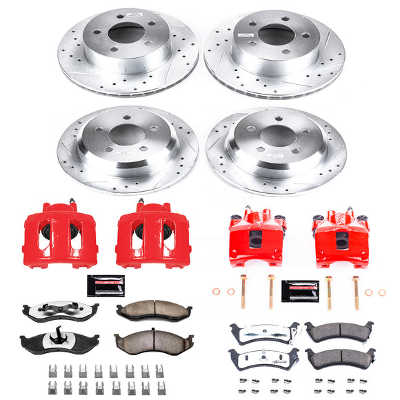 PowerStop Z36 Truck and SUV Ceramic Brake Pad, Drilled & Slotted Rotor, and Cali