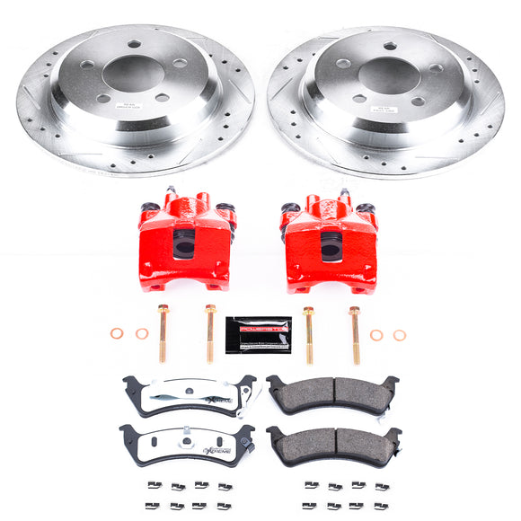 PowerStop Z36 Truck and SUV Ceramic Brake Pad, Drilled & Slotted Rotor, and Cali