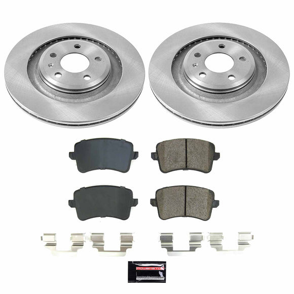 PowerStop OE Stock Replacement Low-Dust Ceramic Brake Pad and Rotor Kit