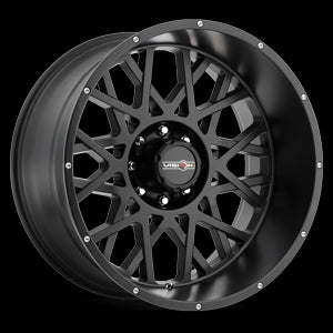 22x10 Vision 412 Rocker Satin Black Wheel 8x165.1 ET-19 CB125.2