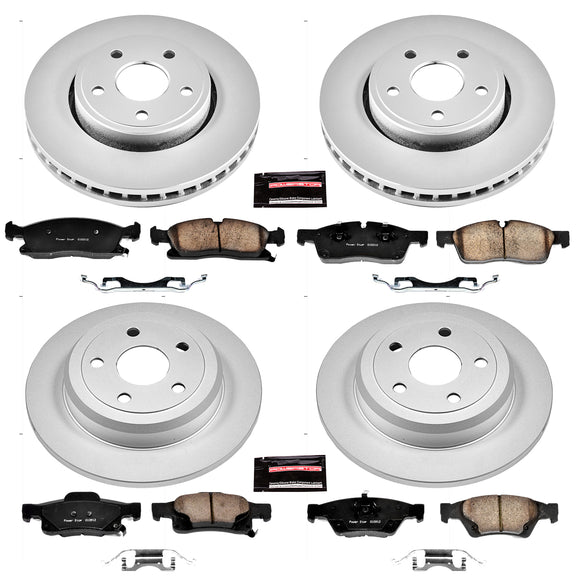 PowerStop Genuine Geomet Coated Rotor and Low-Dust Ceramic Brake Pad Kit