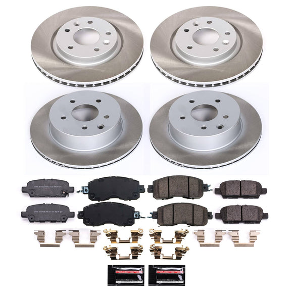 PowerStop Semi-Coated Rotor and Low-Dust Ceramic Brake Pad Kit