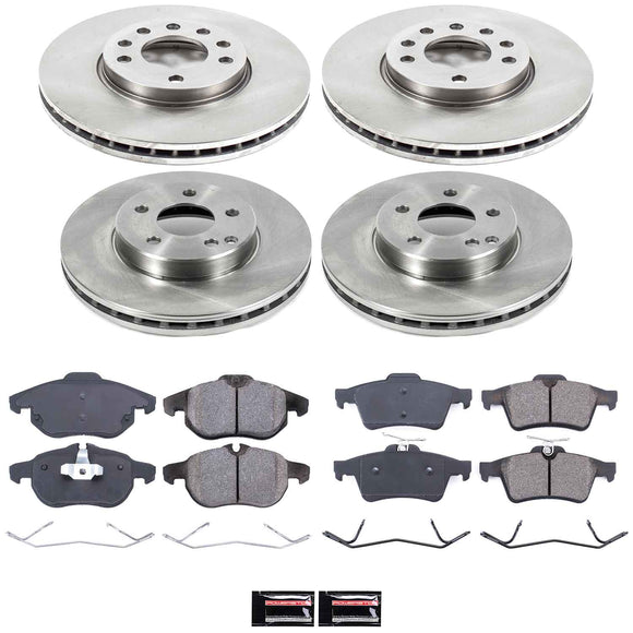 PowerStop OE Stock Replacement Low-Dust Ceramic Brake Pad and Rotor Kit