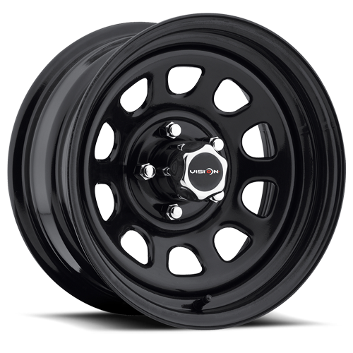 16x7 Vision 84H D Window Gloss Black 5x114.3 5x4.5 ET0 Wheel Rim