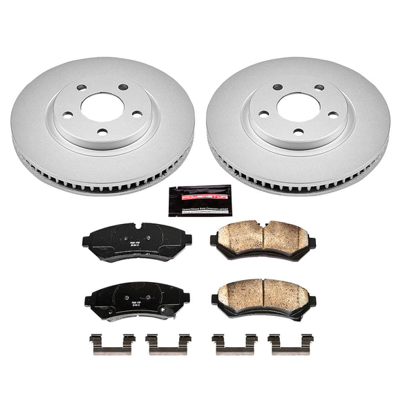 PowerStop Genuine Geomet Coated Rotor and Low-Dust Ceramic Brake Pad Kit