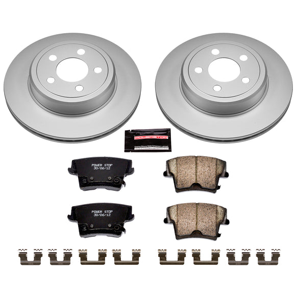 PowerStop Genuine Geomet Coated Rotor and Low-Dust Ceramic Brake Pad Kit