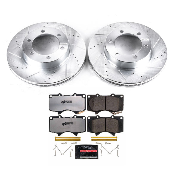 PowerStop Z36 Carbon-Fiber Ceramic Brake Pad with Drilled and Slotted Rotor Kit