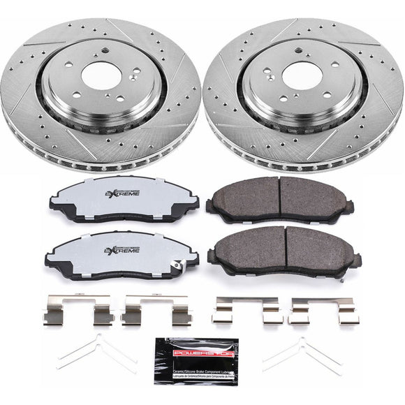 PowerStop Z36 Carbon-Fiber Ceramic Brake Pad with Drilled and Slotted Rotor Kit