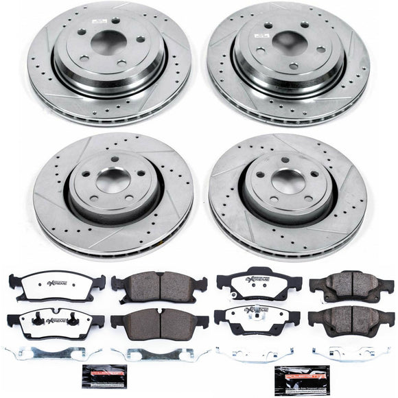 PowerStop Z36 Carbon-Fiber Ceramic Brake Pad with Drilled and Slotted Rotor Kit
