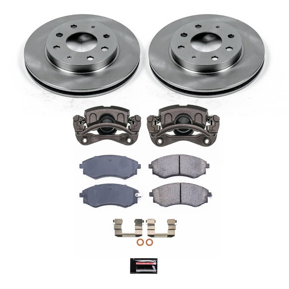 PowerStop OE Stock Replacement Low-Dust Ceramic Brake Pad, Rotor and Caliper Kit