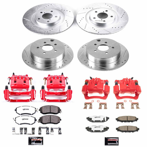 PowerStop Z26 Street Performance Ceramic Brake Pad, Drilled Slotted Rotor, and C